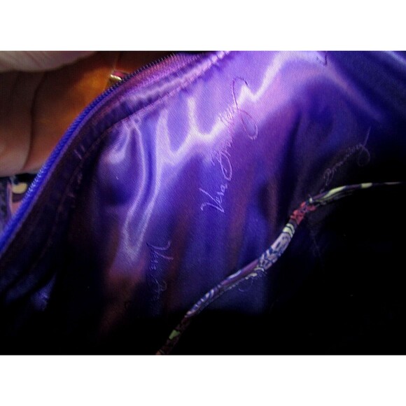 Vera Bradley Shoulder Bag VBE18 Purple Floral Adjustable Foldable Base - Picture 9 of 12